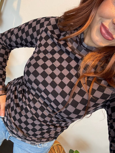 Checkered Layering Top