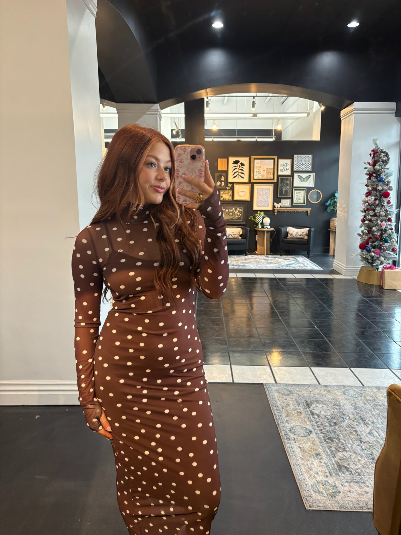 Polka Dot Layered Maxi Dress