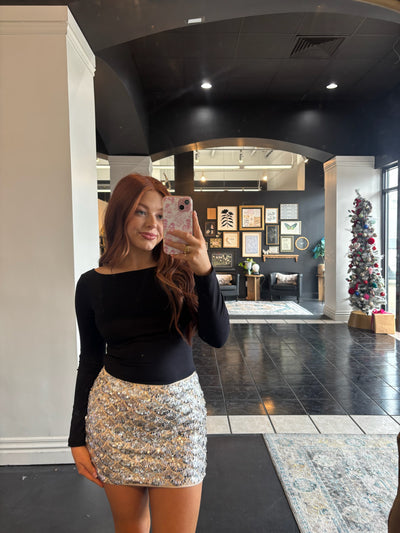 Sassy Sequin Mini Skirt
