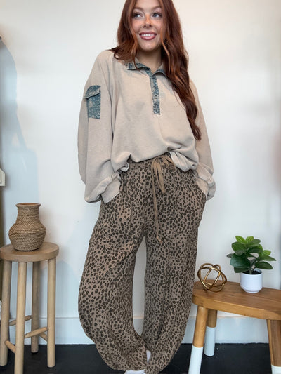 Animal Print Terry Joggers
