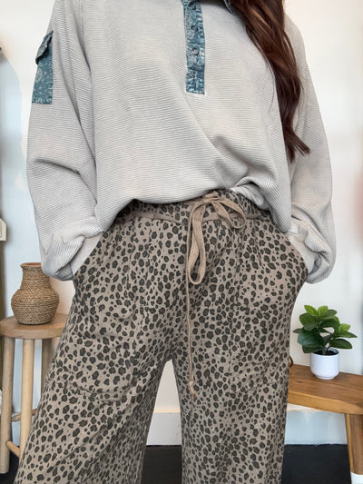 Animal Print Terry Joggers