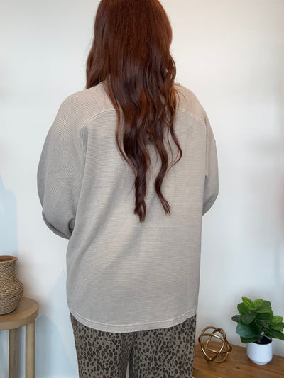 Terry Patchwork Henley Top