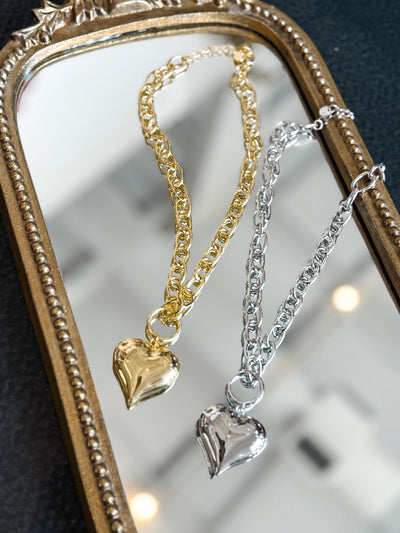 Heartbreaker Chain Necklace- Gold-190 - ACCESSORIES - JEWELRY-TREASURE JEWELS-[option4]-[option5]-[option6]-Leather & Lace Boutique Shop