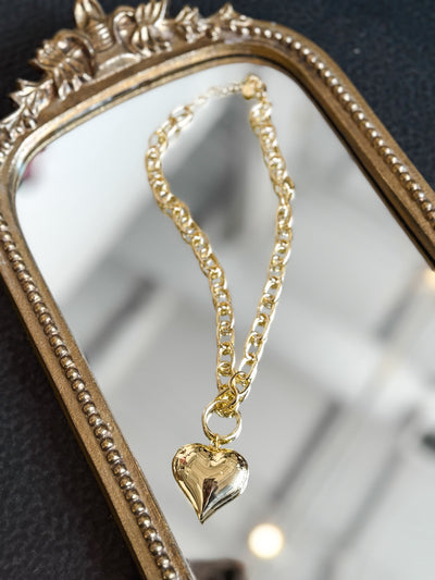 Heartbreaker Chain Necklace- Gold-190 - ACCESSORIES - JEWELRY-TREASURE JEWELS-[option4]-[option5]-[option6]-Leather & Lace Boutique Shop