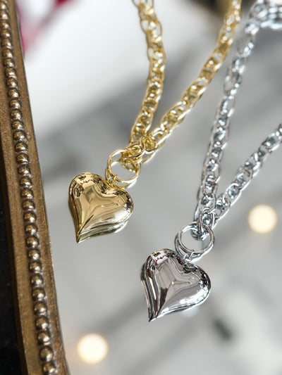 Heartbreaker Chain Necklace- Silver