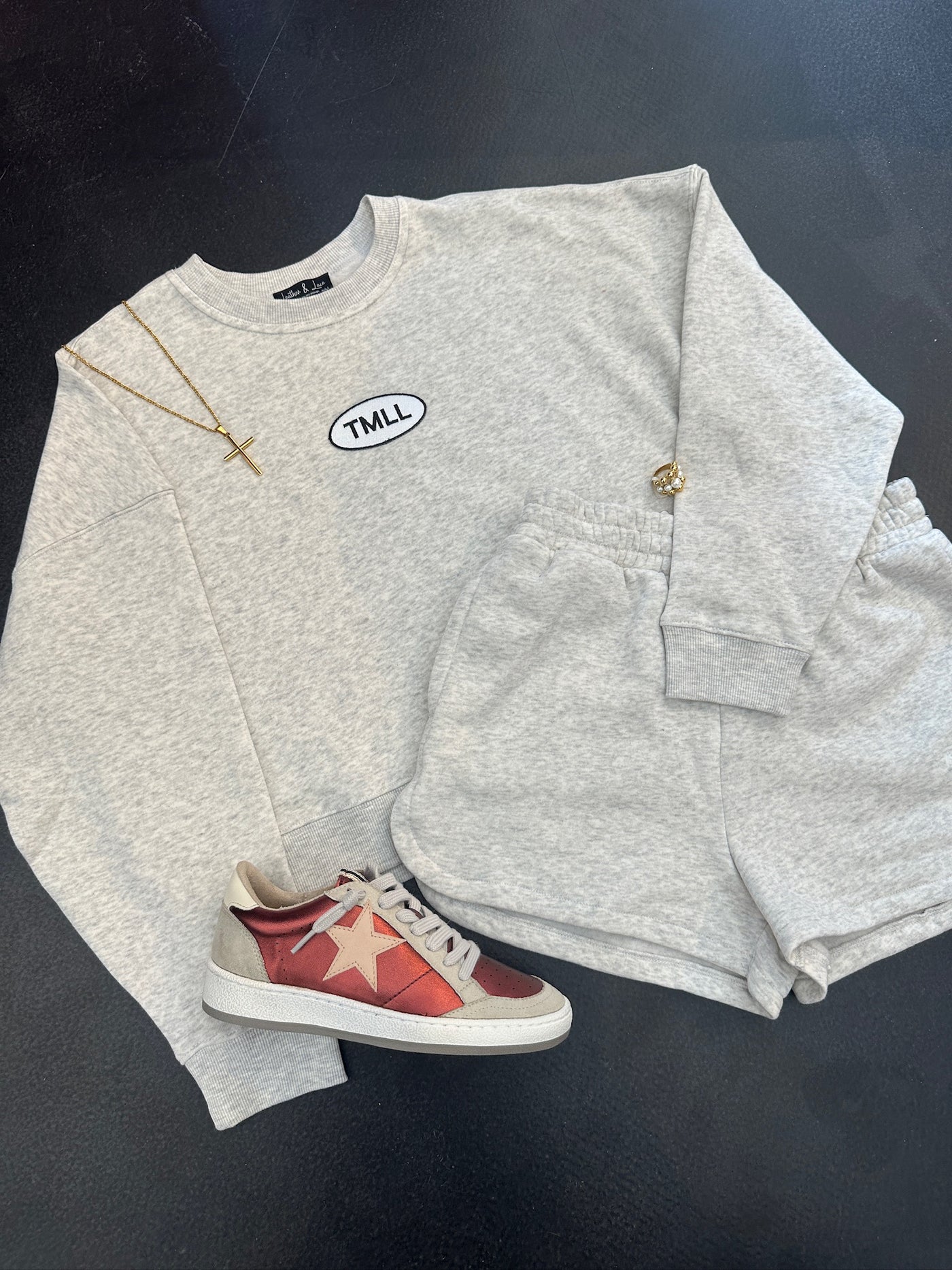 TMLL Patch Sweat Set- Grey