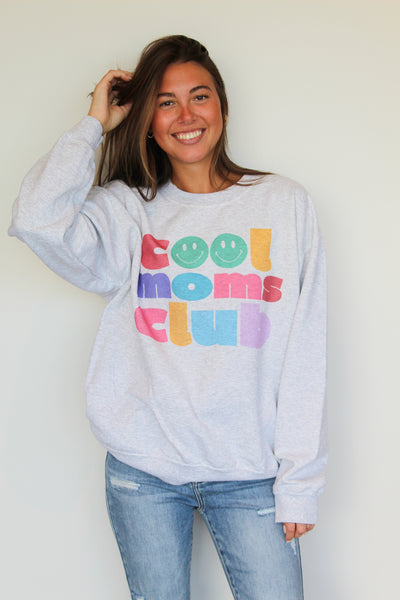 Cool Moms Club Graphic Sweatshirt-135 - DEMAND GRAPHIC-LEATHER & LACE-[option4]-[option5]-[option6]-Leather & Lace Boutique Shop