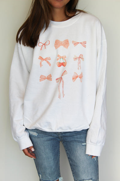 Bows, Bows, Bows Graphic Sweatshirt-135 - DEMAND GRAPHIC-LEATHER & LACE-[option4]-[option5]-[option6]-Leather & Lace Boutique Shop