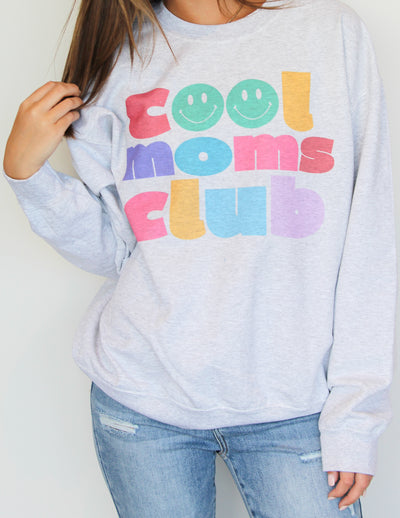 Cool Moms Club Graphic Sweatshirt-135 - DEMAND GRAPHIC-LEATHER & LACE-[option4]-[option5]-[option6]-Leather & Lace Boutique Shop