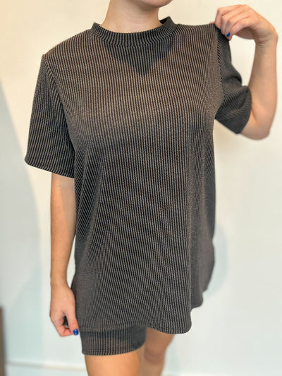 Ribbed Knit Matching Set-170 - DRESSES / ROMPERS / SETS-2HEARTS-[option4]-[option5]-[option6]-Leather & Lace Boutique Shop