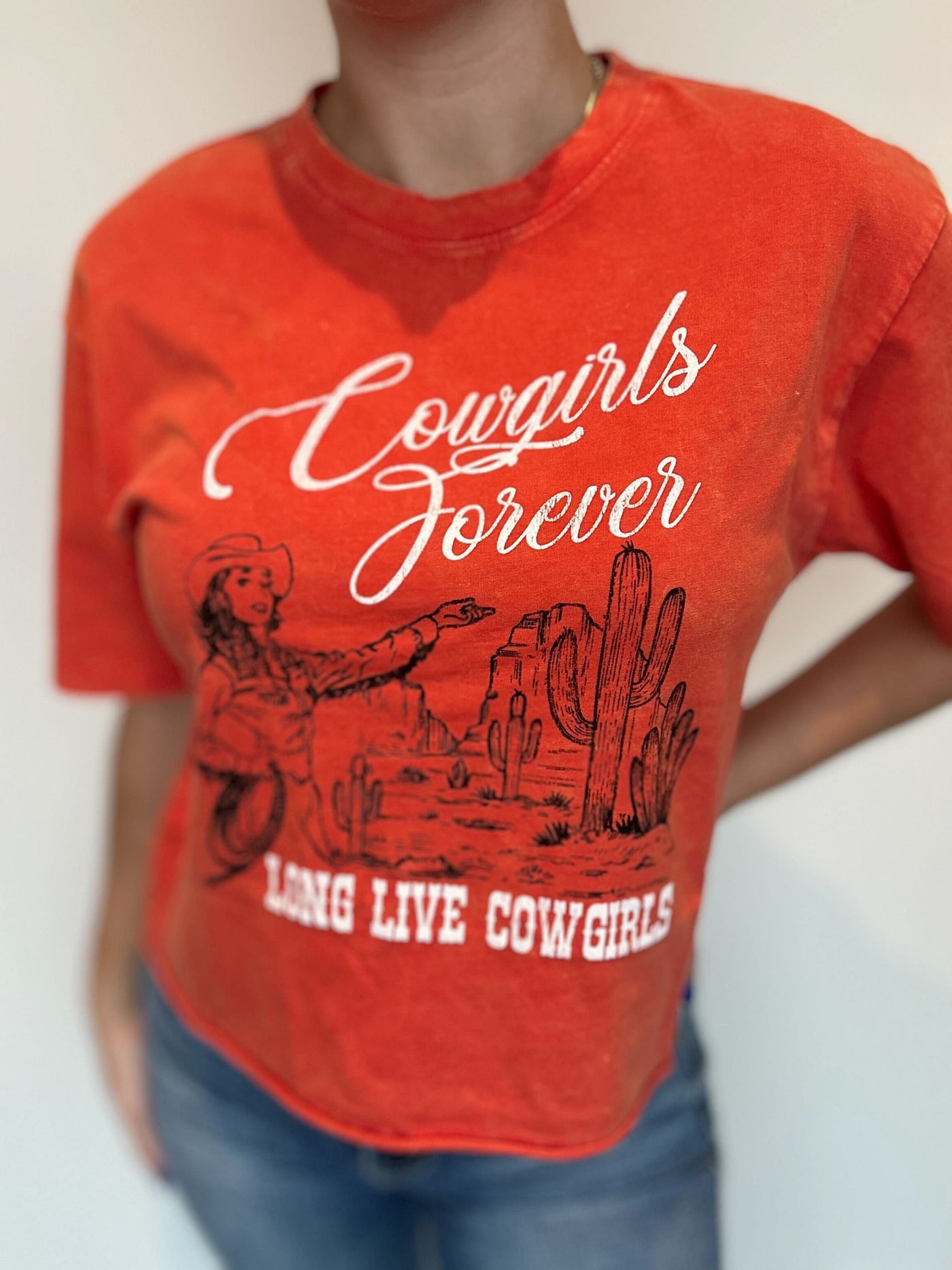 Cowgirls Forever Graphic Tee-120 - TOPS - GRAPHIC TEES-ORGANIC GENERATION-[option4]-[option5]-[option6]-Leather & Lace Boutique Shop