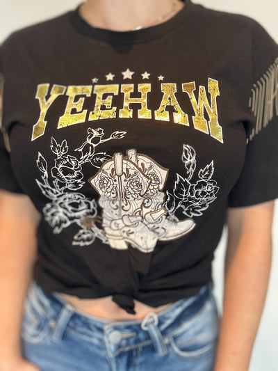 YeeHaw Fringe Graphic Tee-120 - TOPS - GRAPHIC TEES-ORGANIC GENERATION-[option4]-[option5]-[option6]-Leather & Lace Boutique Shop