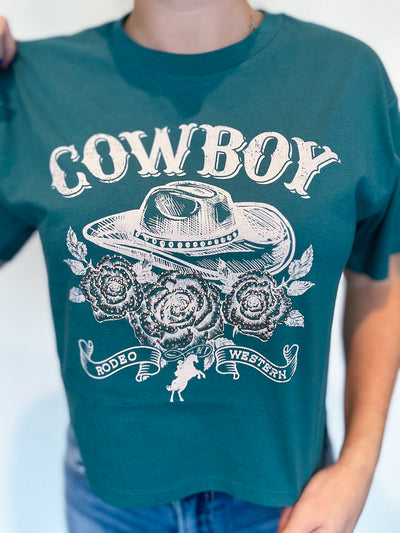 Cowboys & Roses Graphic Tee-120 - TOPS - GRAPHIC TEES-ORGANIC GENERATION-[option4]-[option5]-[option6]-Leather & Lace Boutique Shop