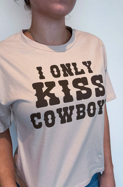 I Only Kiss Cowboys Graphic Tee-100 - TOPS - SHORT SLEEVE/SLEEVELESS-ORGANIC GENERATION-[option4]-[option5]-[option6]-Leather & Lace Boutique Shop