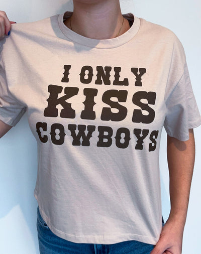 I Only Kiss Cowboys Graphic Tee-120 - TOPS - GRAPHIC TEES-ORGANIC GENERATION-[option4]-[option5]-[option6]-Leather & Lace Boutique Shop