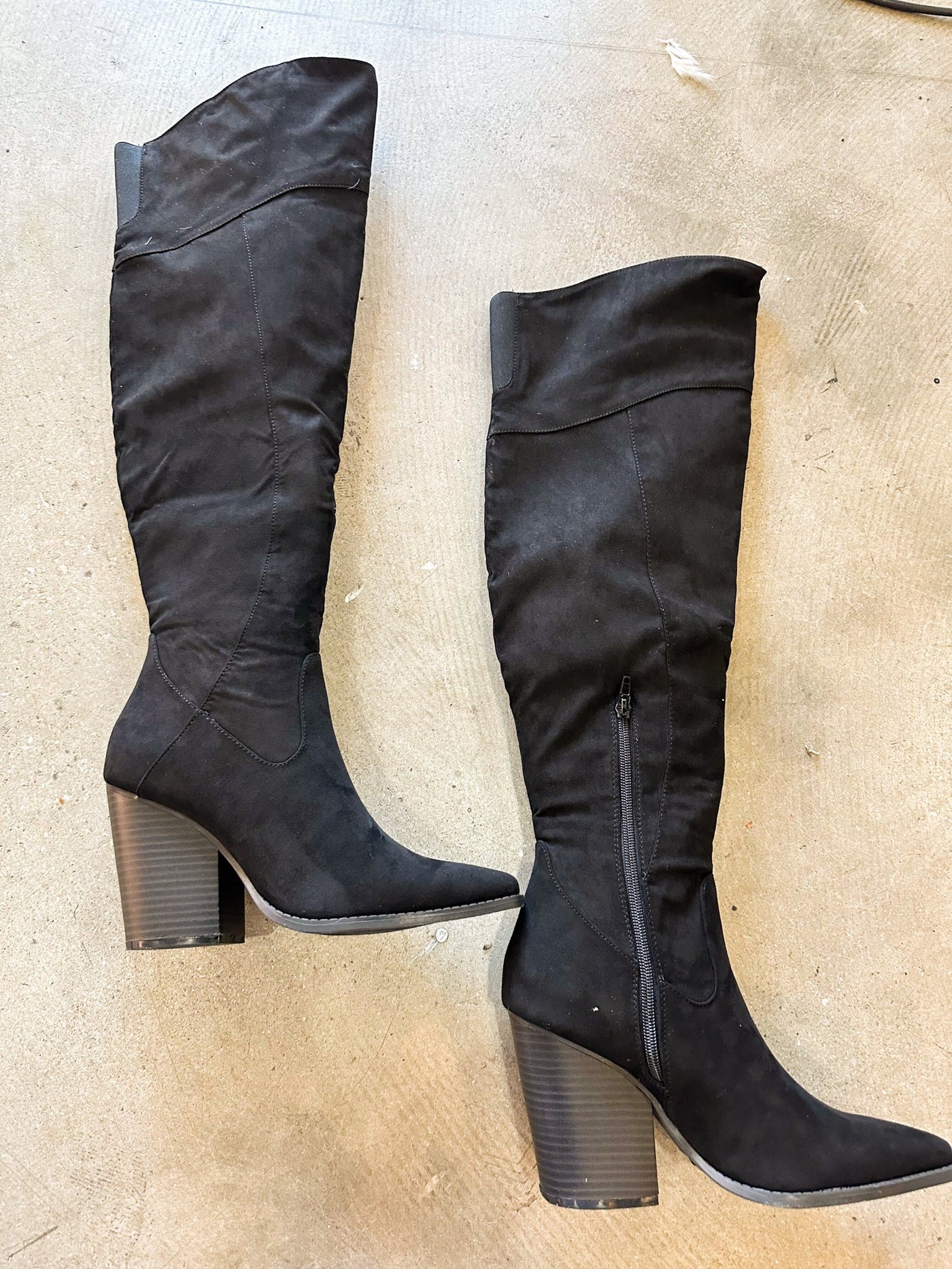 Slay Knee High Boots - Black-180 - SHOES-EASTLION CORP-[option4]-[option5]-[option6]-Leather & Lace Boutique Shop