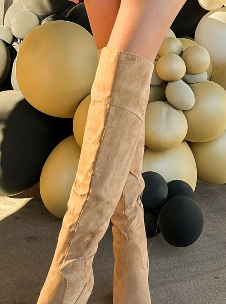 Slay Knee High Boots - Tan-180 - SHOES-EASTLION CORP-[option4]-[option5]-[option6]-Leather & Lace Boutique Shop