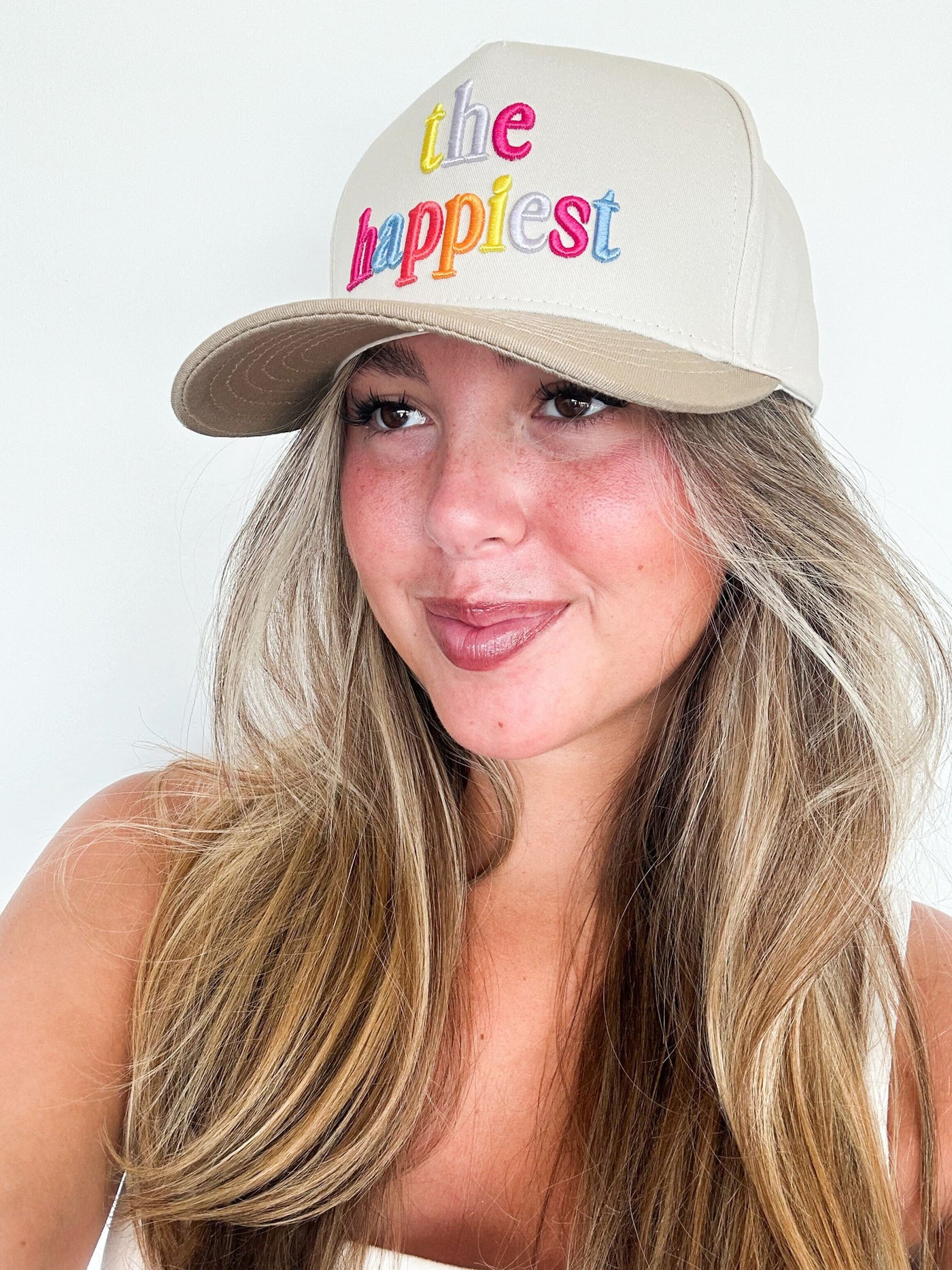 The Happiest Trucker Hat-190 - ACCESSORIES - HATS/HEADWEAR-THE HAPPIEST-[option4]-[option5]-[option6]-Leather & Lace Boutique Shop