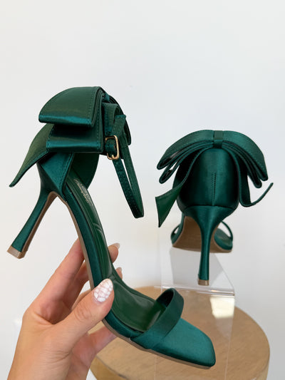 Kate Satin Bow Heels- Emerald-TOP GUY-[option4]-[option5]-[option6]-Leather & Lace Boutique Shop