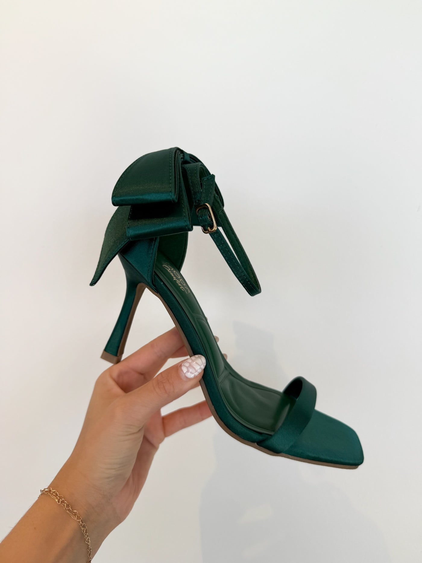 Kate Satin Bow Heels- Emerald-TOP GUY-[option4]-[option5]-[option6]-Leather & Lace Boutique Shop