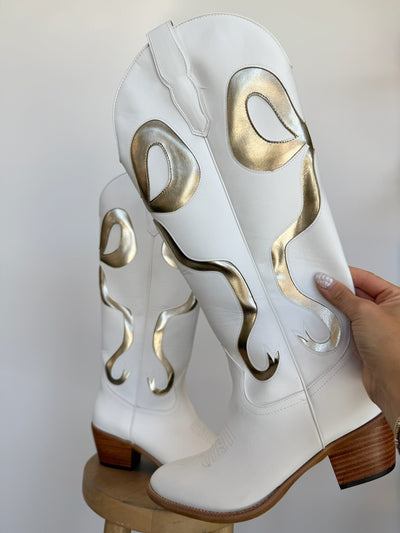 Isadora Bow Boots- Gold