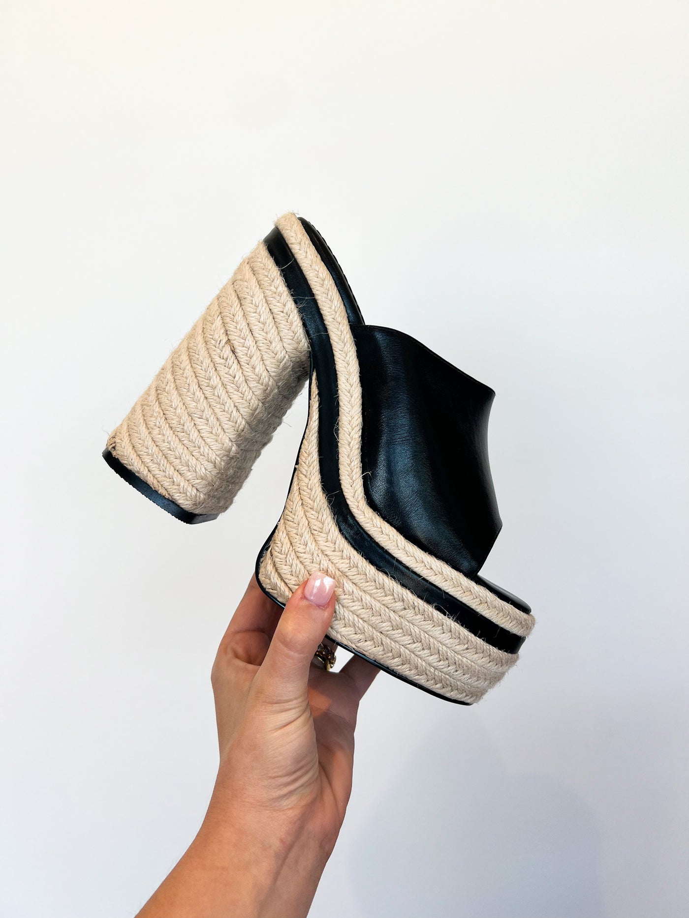 Kate Woven Platform Heels- Black-180 - SHOES-LILIANA-[option4]-[option5]-[option6]-Leather & Lace Boutique Shop