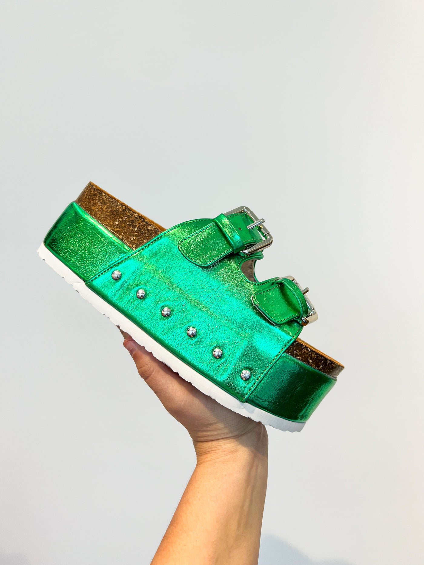 Elevate Platform Sandal- Metallic Green-180 - SHOES-CAPE ROBIN-[option4]-[option5]-[option6]-Leather & Lace Boutique Shop