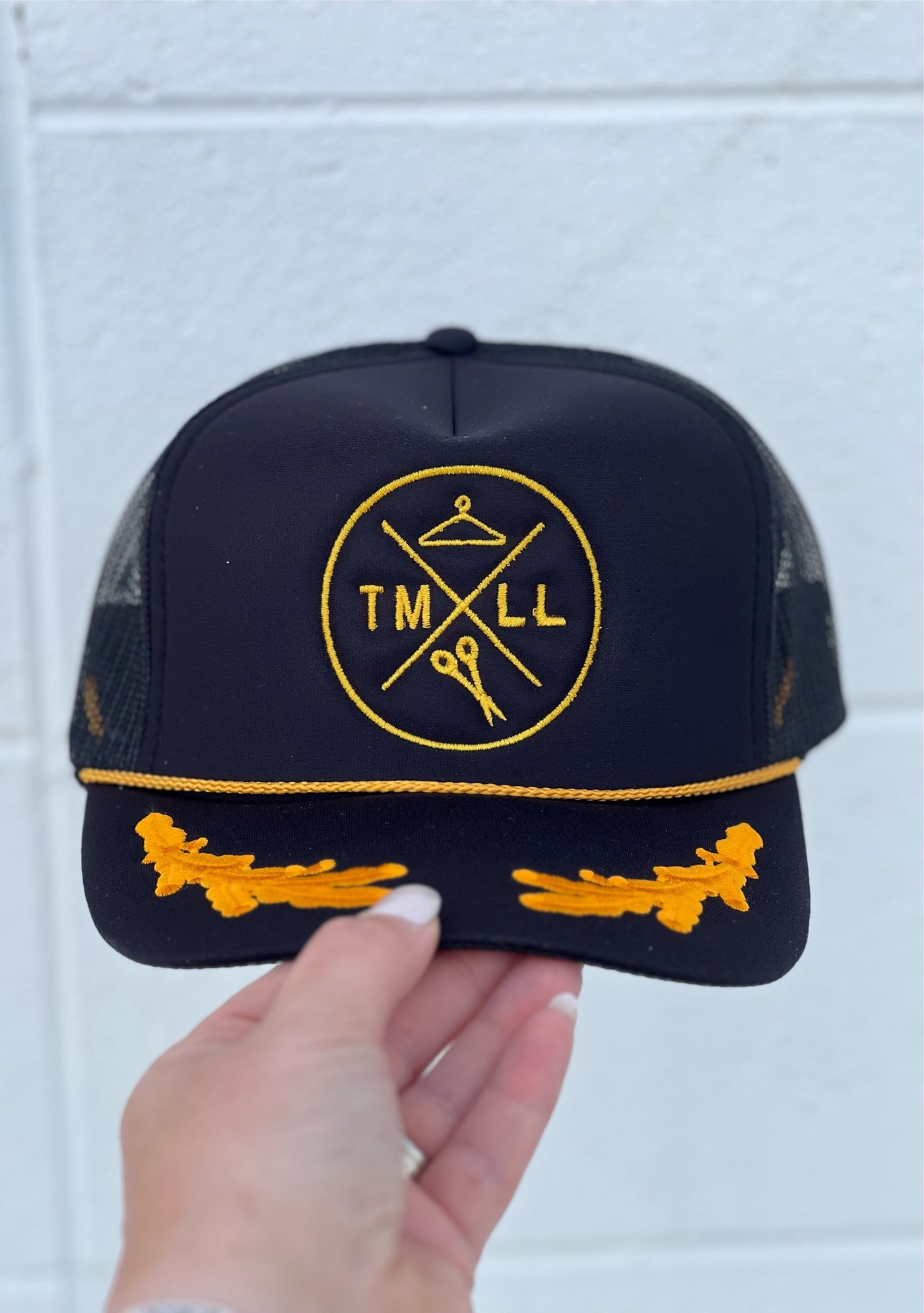 TMLL Neutrals Trucker Hat-190 - ACCESSORIES - HATS/HEADWEAR-LEATHER & LACE-Gold on Black-[option4]-[option5]-[option6]-Leather & Lace Boutique Shop