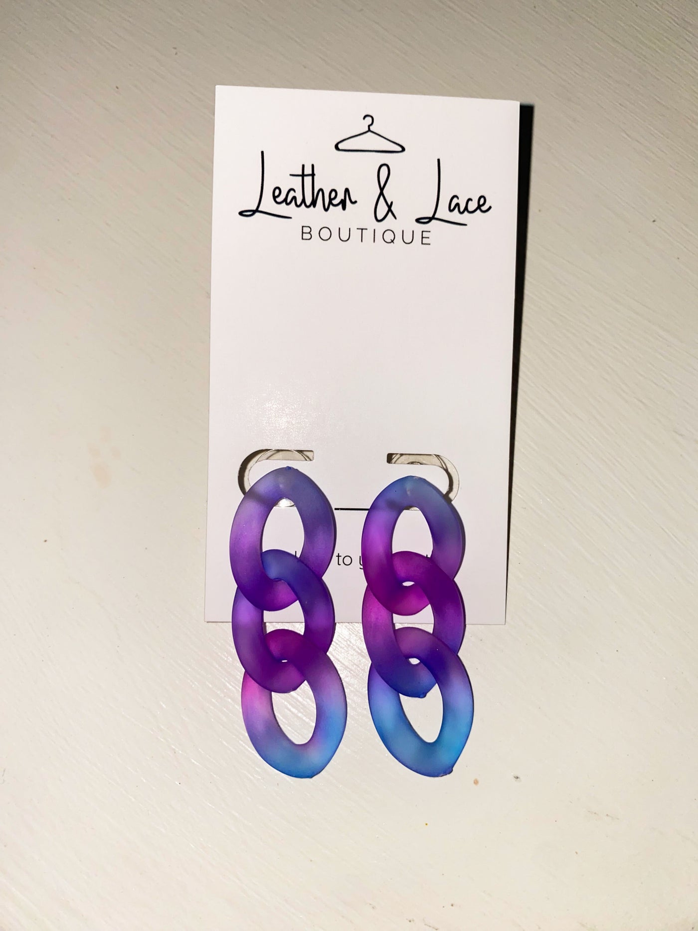 Blue Watercolor Chain Drops-190 - ACCESSORIES - JEWELRY-LEATHER & LACE-[option4]-[option5]-[option6]-Leather & Lace Boutique Shop