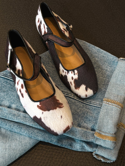 Another Life Ballet Flat- Cow