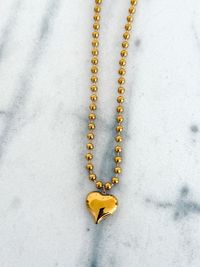 Small Bubble Heart Necklace-190 - ACCESSORIES - JEWELRY-CHANSUTT PEARLS-[option4]-[option5]-[option6]-Leather & Lace Boutique Shop