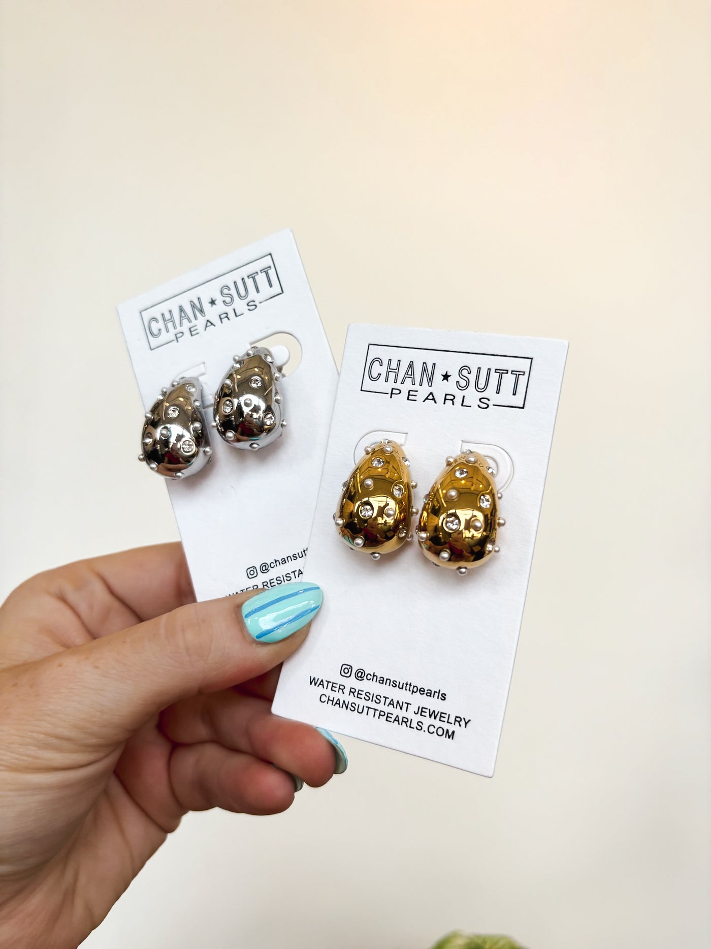 Jaz Earrings- Silver-190 - ACCESSORIES - JEWELRY-CHANSUTT PEARLS-[option4]-[option5]-[option6]-Leather & Lace Boutique Shop