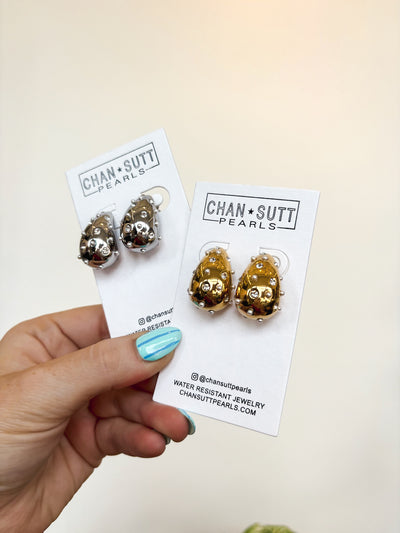 Jaz Earrings- Silver-190 - ACCESSORIES - JEWELRY-CHANSUTT PEARLS-[option4]-[option5]-[option6]-Leather & Lace Boutique Shop