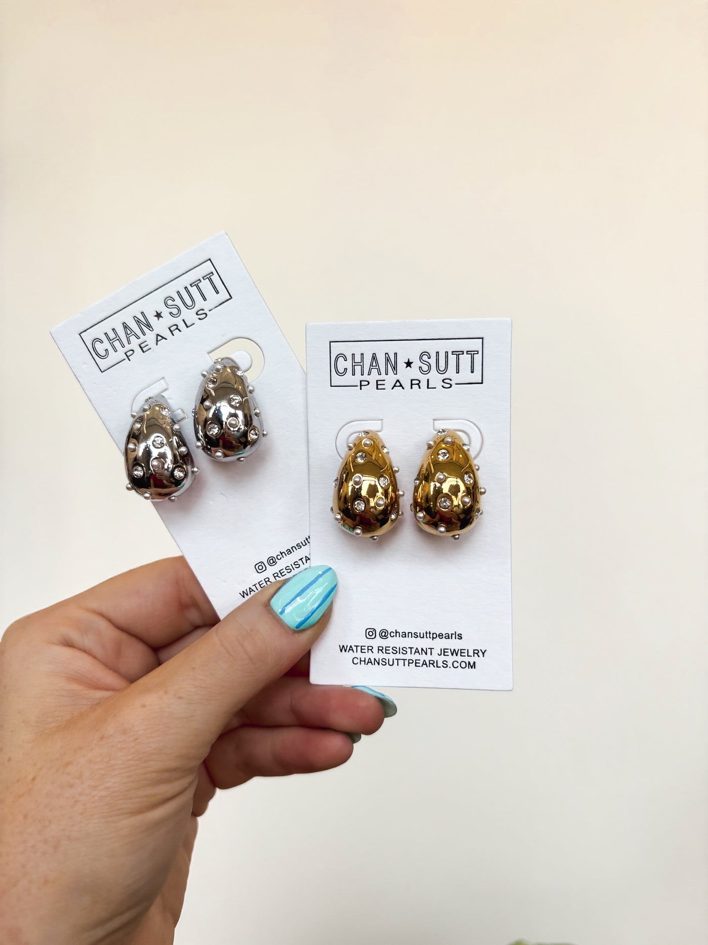Jaz Earrings- Silver-190 - ACCESSORIES - JEWELRY-CHANSUTT PEARLS-[option4]-[option5]-[option6]-Leather & Lace Boutique Shop