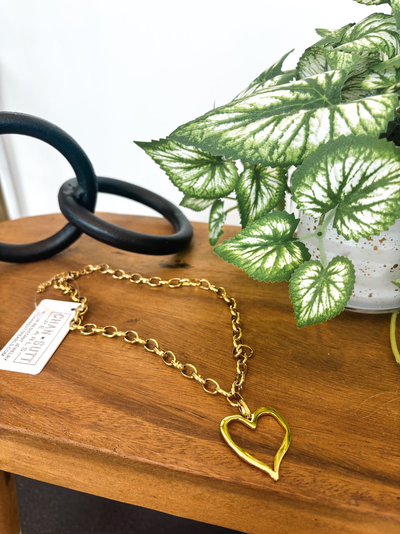 Open Heart Necklace-Gold-190 - ACCESSORIES - JEWELRY-CHANSUTT PEARLS-[option4]-[option5]-[option6]-Leather & Lace Boutique Shop