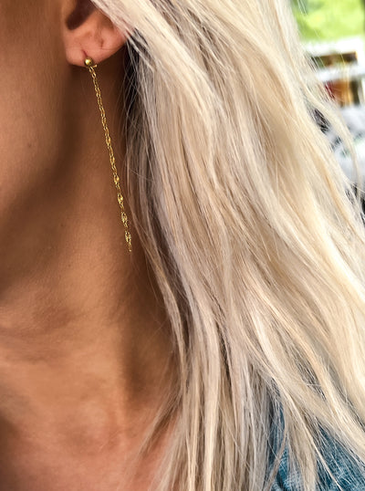 Dainty Chain Earrings-190 - ACCESSORIES - JEWELRY-CHANSUTT PEARLS-[option4]-[option5]-[option6]-Leather & Lace Boutique Shop