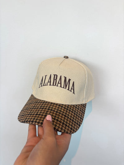 Alabama Houndstooth Trucker Hat-190 - ACCESSORIES - HATS/HEADWEAR-DAVID & YOUNG-[option4]-[option5]-[option6]-Leather & Lace Boutique Shop