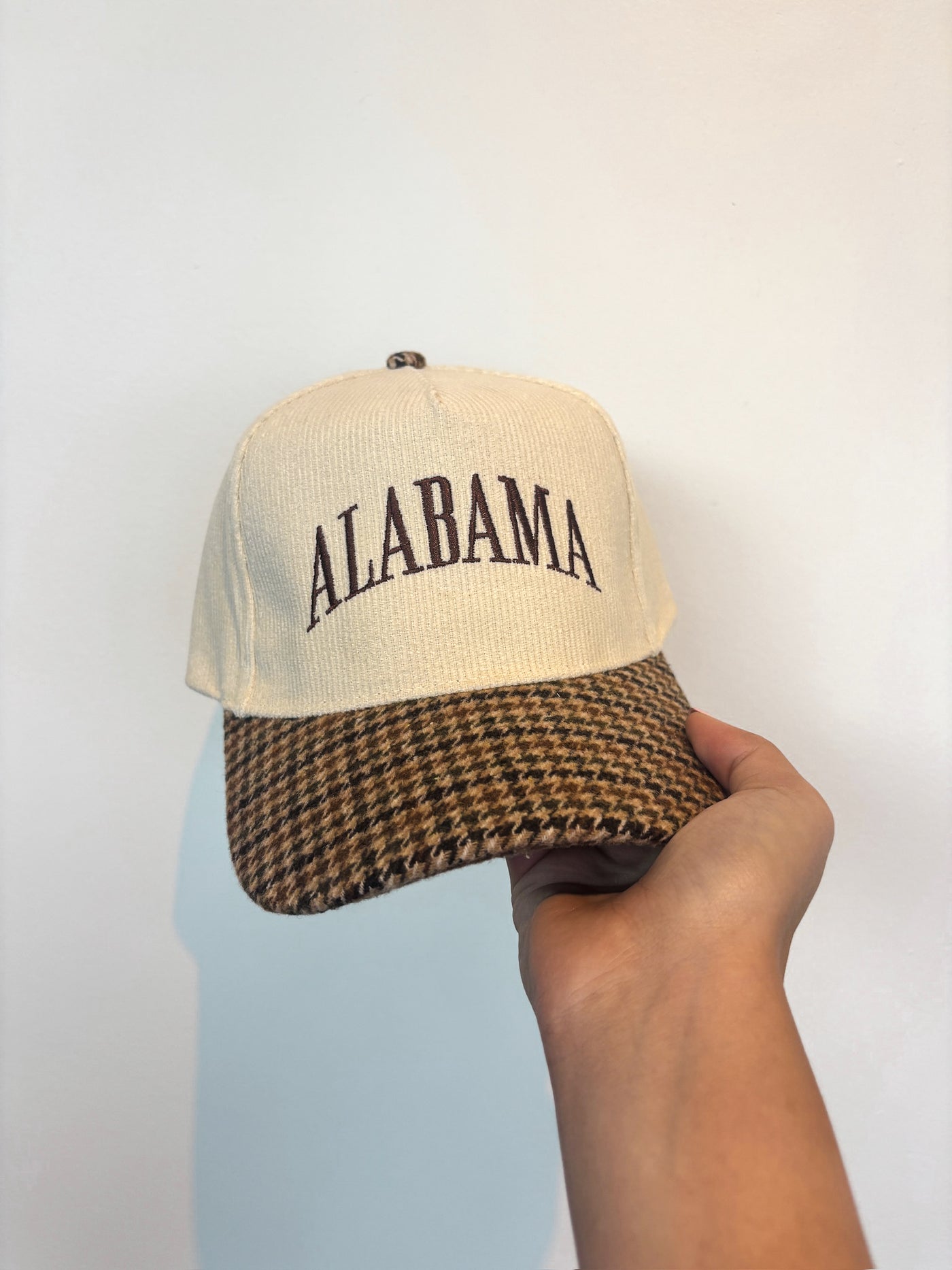 Alabama Houndstooth Trucker Hat-190 - ACCESSORIES - HATS/HEADWEAR-DAVID & YOUNG-[option4]-[option5]-[option6]-Leather & Lace Boutique Shop