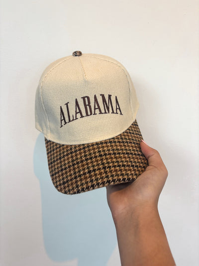 Alabama Houndstooth Trucker Hat-190 - ACCESSORIES - HATS/HEADWEAR-DAVID & YOUNG-[option4]-[option5]-[option6]-Leather & Lace Boutique Shop