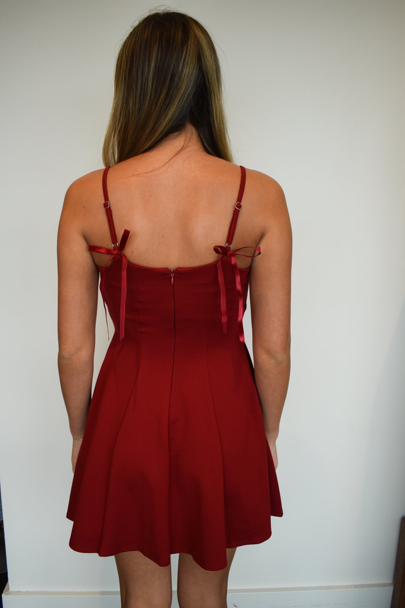Arabella Classic Mini Dress- Red-170 - DRESSES-BLU PEPPER-[option4]-[option5]-[option6]-Leather & Lace Boutique Shop