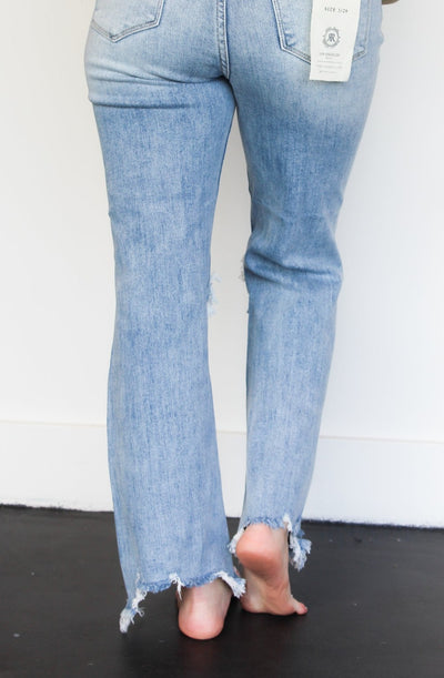 High Rise Ankle Flare Denim-150 - BOTTOMS - DENIM-RISEN JEANS-[option4]-[option5]-[option6]-Leather & Lace Boutique Shop