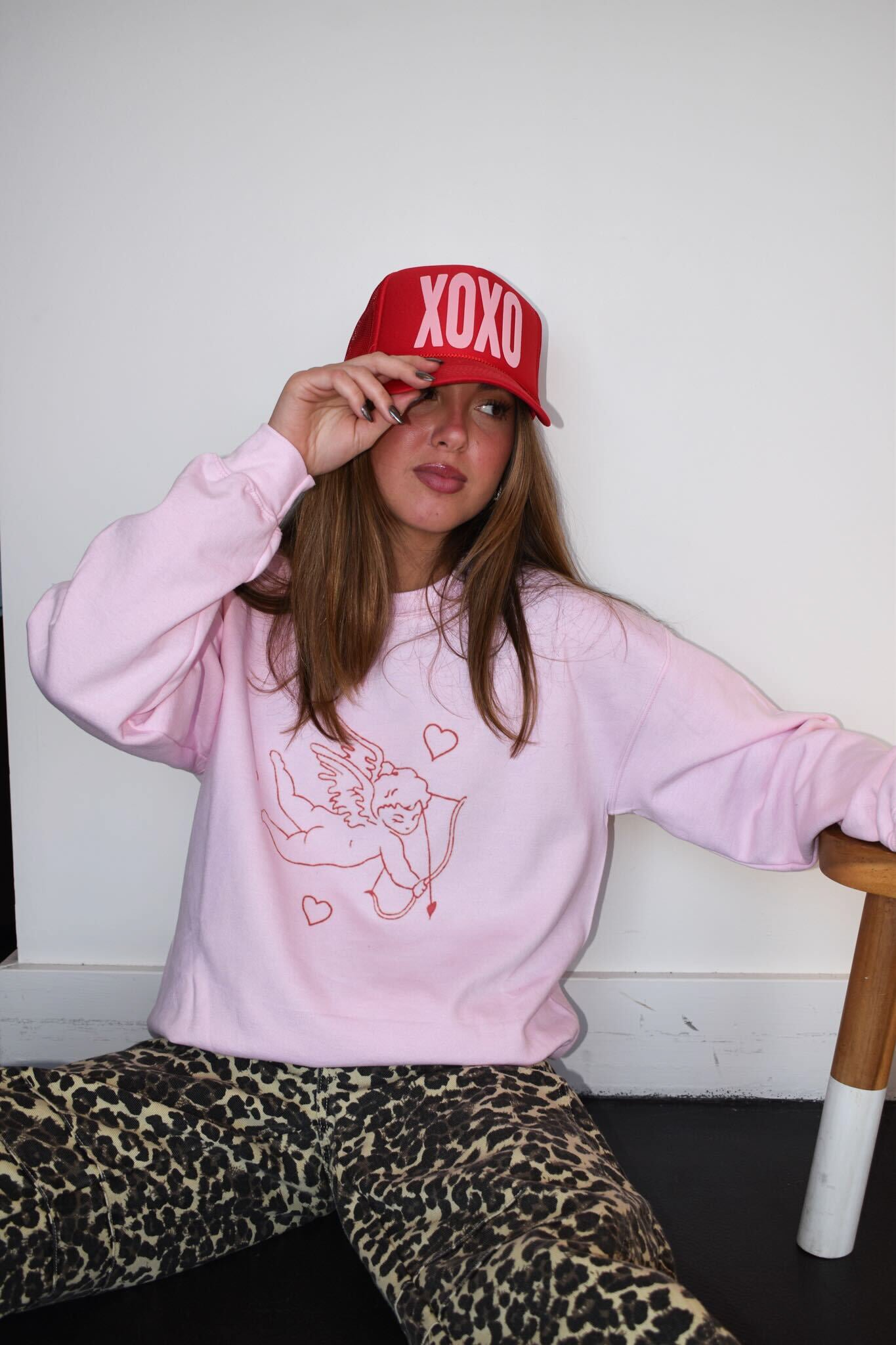 Call Me Cupid Graphic Sweatshirt-135 - DEMAND GRAPHIC-LEATHER & LACE-[option4]-[option5]-[option6]-Leather & Lace Boutique Shop