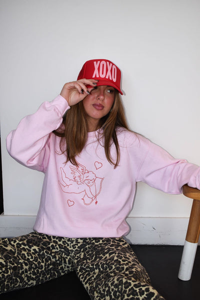 Call Me Cupid Graphic Sweatshirt-135 - DEMAND GRAPHIC-LEATHER & LACE-[option4]-[option5]-[option6]-Leather & Lace Boutique Shop