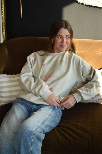 Luckiest Girl In The World Graphic Sweatshirt-135 - DEMAND GRAPHIC-LEATHER & LACE-[option4]-[option5]-[option6]-Leather & Lace Boutique Shop