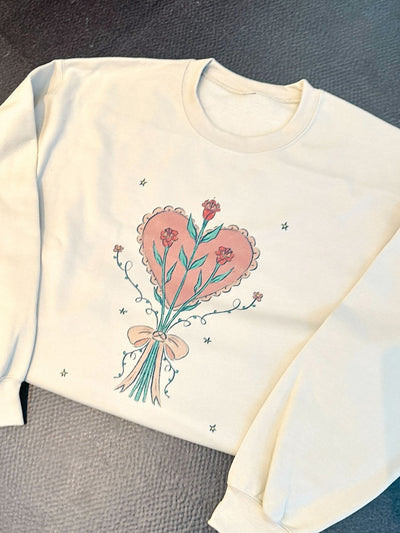 Romantic Blooms Graphic Sweatshirt-135 - DEMAND GRAPHIC-LEATHER & LACE-[option4]-[option5]-[option6]-Leather & Lace Boutique Shop