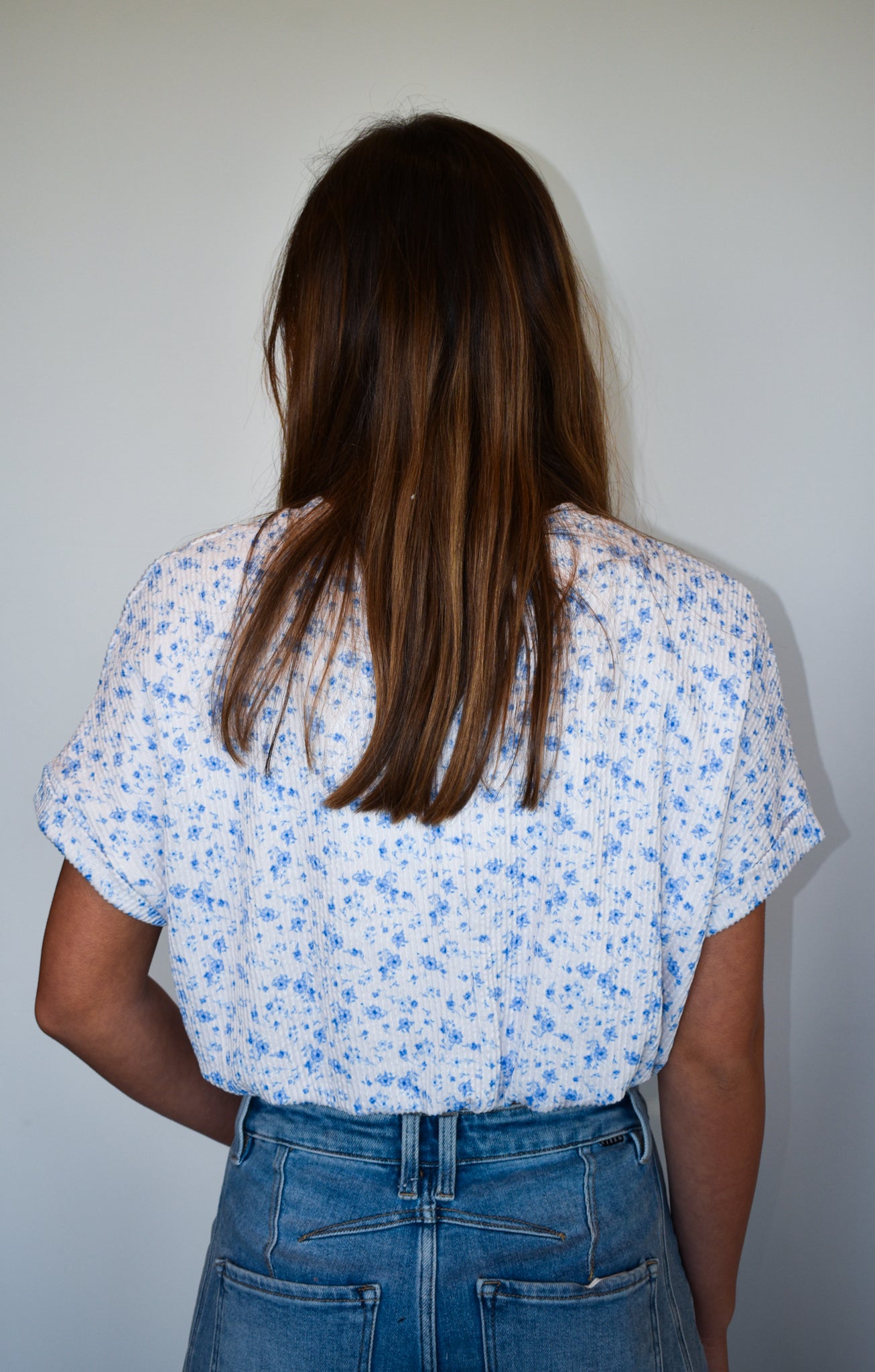Ribbed Floral Print Bubble Top-170 - SETS-PEACH LOVE-[option4]-[option5]-[option6]-Leather & Lace Boutique Shop