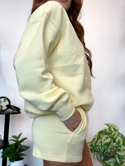 Basic Sweat Short- Butter Yellow