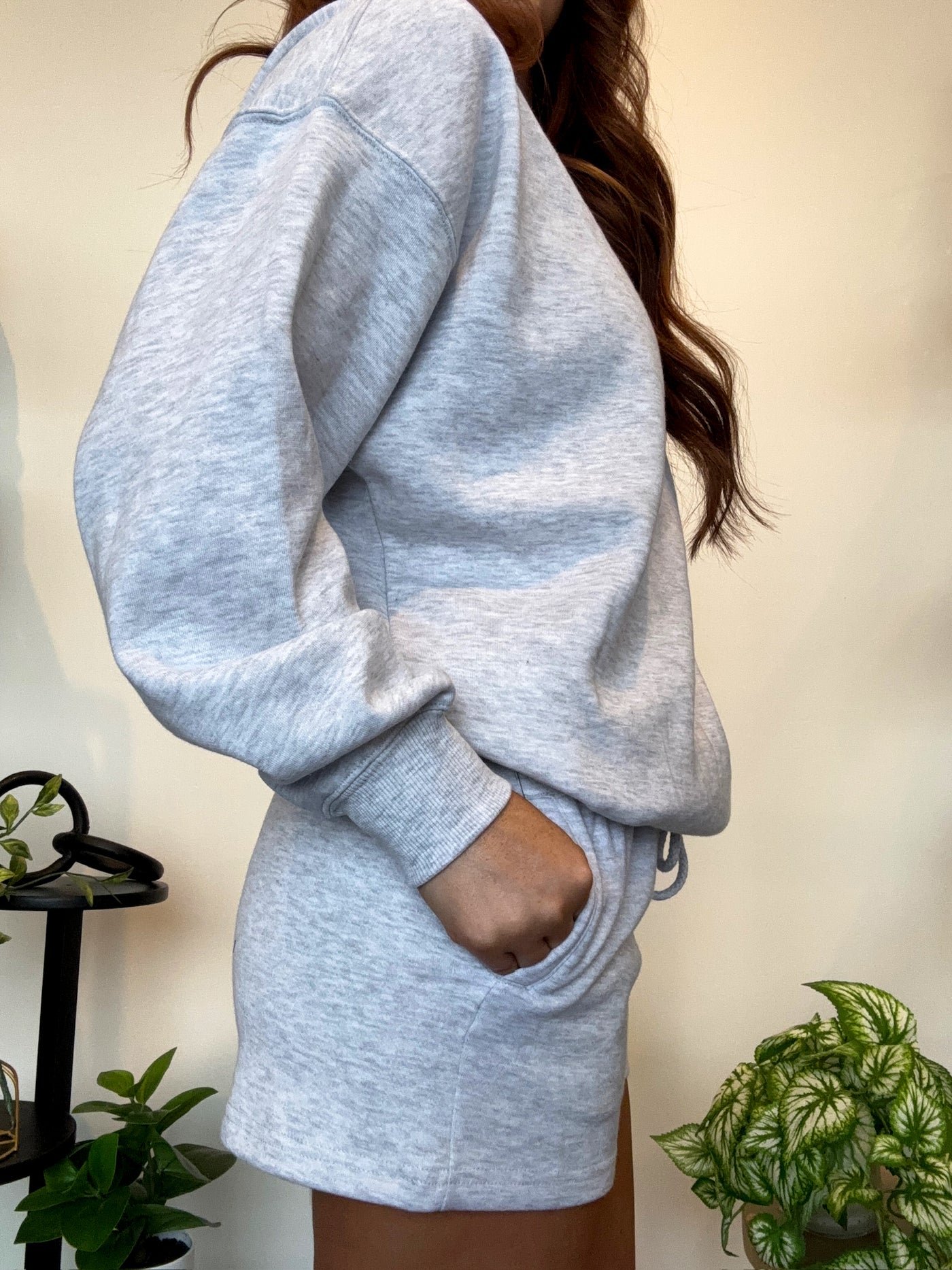 Basic Sweat Short- Heather Grey