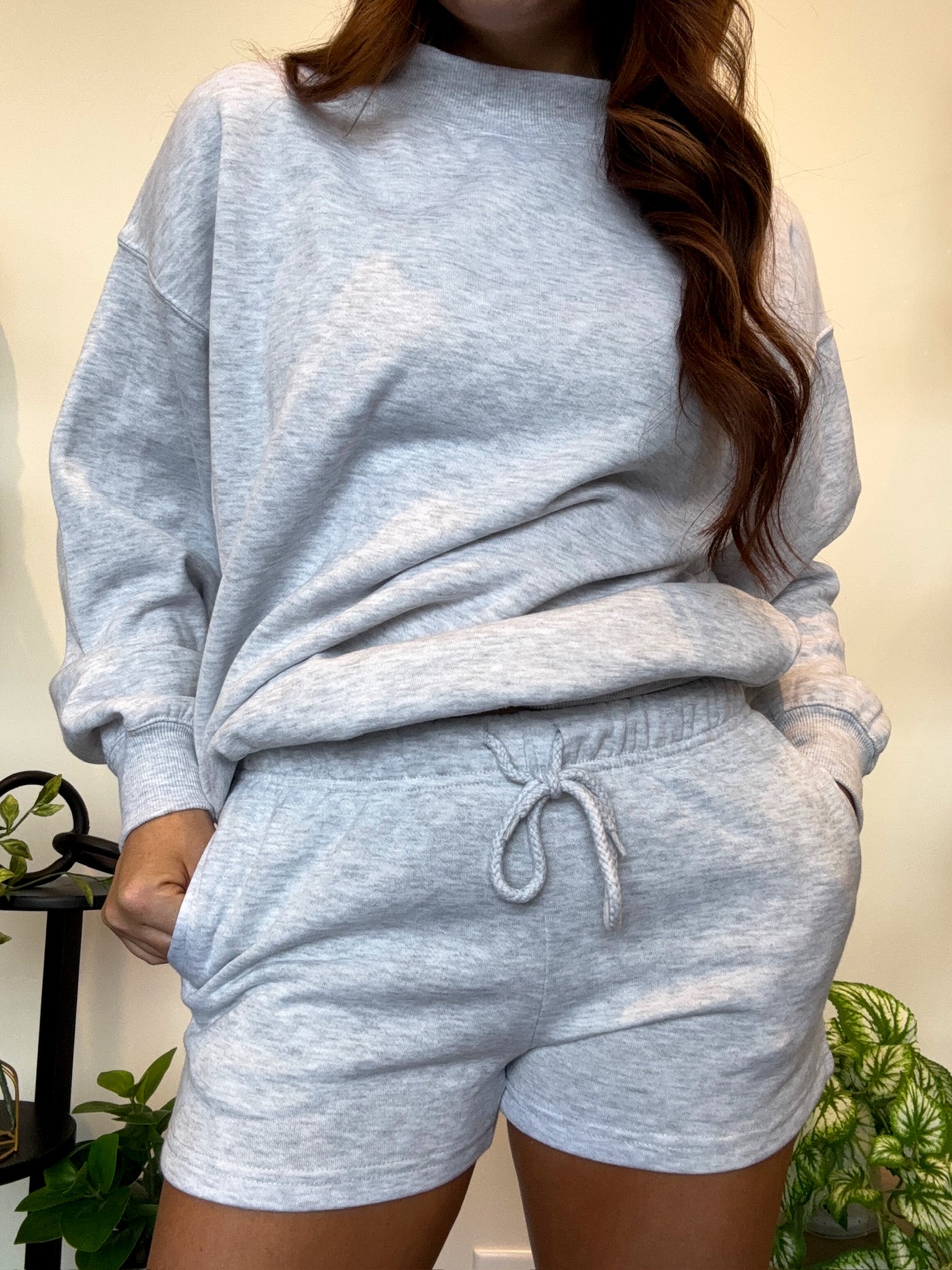 Basic Sweat Short- Heather Grey