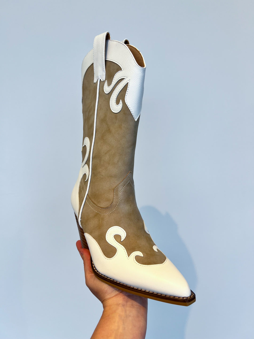 Two Toned Suede Cowgirl Boots